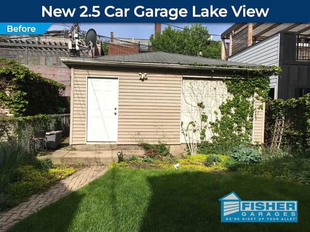 New 2.5 Car Garage Lake View (Chicago) - Fisher Garages